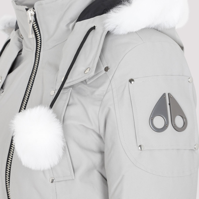 Shop Moose Knuckles Debbie Bomber Jacket Wintercoat In Grey