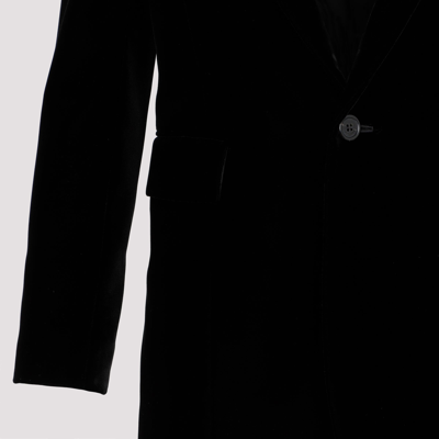 Shop Saint Laurent Velvet Single-breasted Jacket In Black