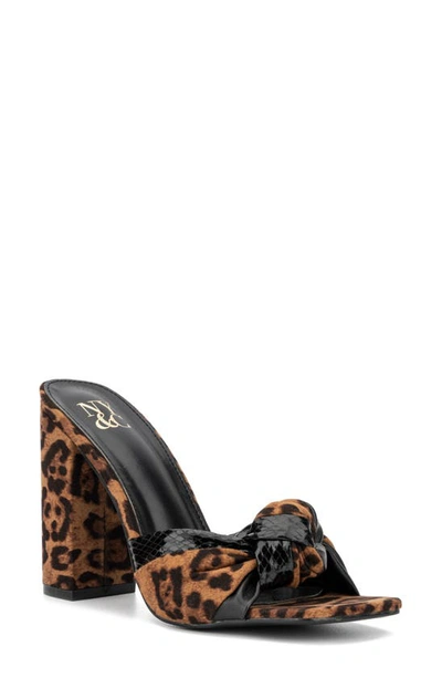 New York And Company Anthi Houndstooth Platform Sandal In Brown Multi