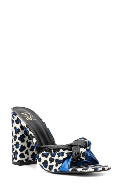 New York And Company Anthi Houndstooth Platform Sandal In Blue Multi