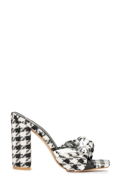 New York And Company Anthi Houndstooth Platform Sandal In Black/ White