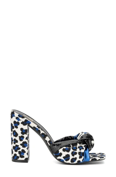 New York And Company Anthi Houndstooth Platform Sandal In Blue Multi