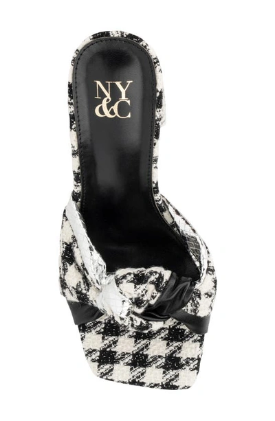 New York And Company Anthi Houndstooth Platform Sandal In Black/ White