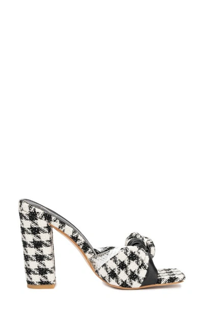 New York And Company Anthi Houndstooth Platform Sandal In Black/ White