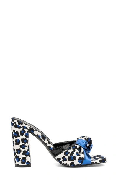 New York And Company Anthi Houndstooth Platform Sandal In Blue Multi