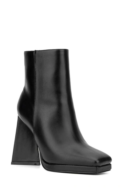 New York And Company Yolana Square Toe Bootie In Black