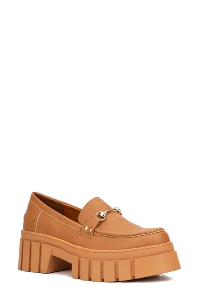 New York And Company Seraphina Platform Loafer In Cognac