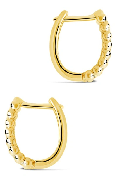 Shop Sterling Forever Ellerie Cubic Zirconia Micro Hoop Earrings In Gold
