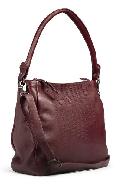 Shop Day & Mood Milicent Leather Hobo Bag In Burgundy