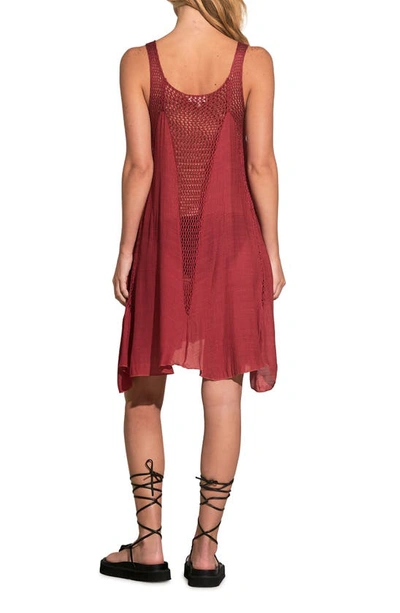 Shop Elan Crochet Inset Cover-up Dress In Red