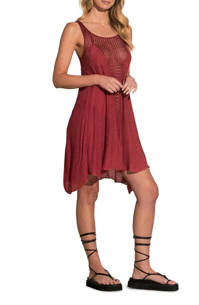 Shop Elan Crochet Inset Cover-up Dress In Red