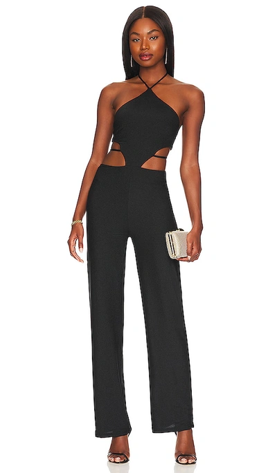 Shop Superdown Kelsie Halter Jumpsuit In Black