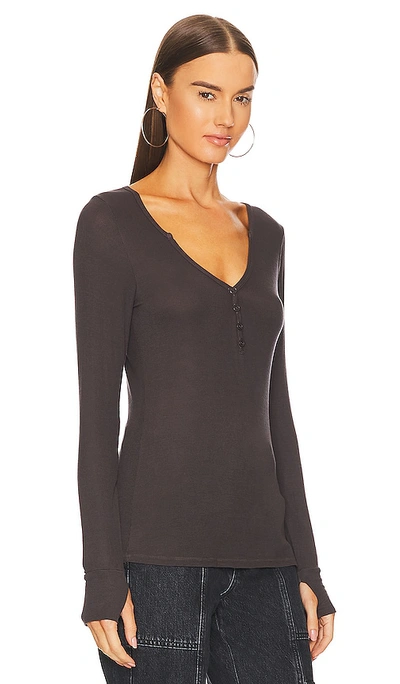 Michael Lauren Tahoe Henley Top In Charcoal