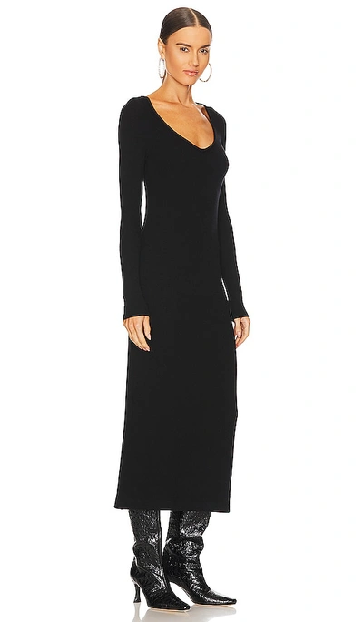 Shop Enza Costa V-neck Sweater Dress In Black