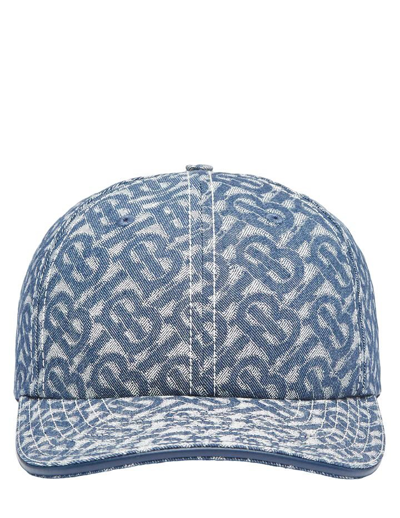 Burberry Monogram Denim Jacquard Baseball Cap In Denim Blue Ip Pttn