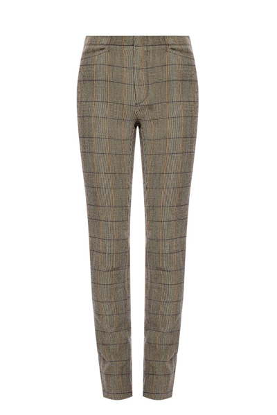 Shop Chloé Checked Tapered Trousers In Multi