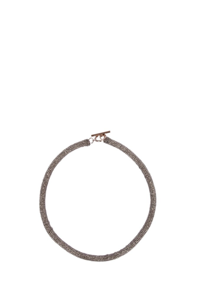 Shop Brunello Cucinelli Monili Chain Bead Detailed Necklace In Black
