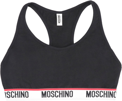 Shop Moschino Logo Band Bra Top In Black