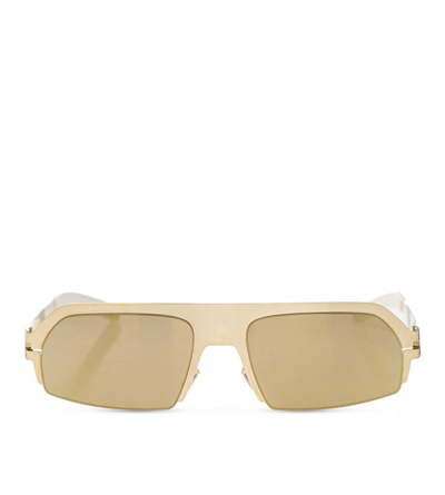 Shop Mykita X Bernhard Willhelm Geometric Shaped Sunglasses In Gold