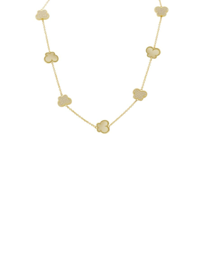 Shop Jan-kou Women's Butterfly 14k Yellow Goldplated & Multi Stone Charm Necklace