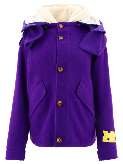 Shop Off-white Women's Purple Other Materials Outerwear Jacket