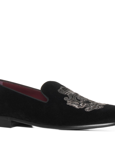 Shop Dolce & Gabbana Loafers In Nero Argento