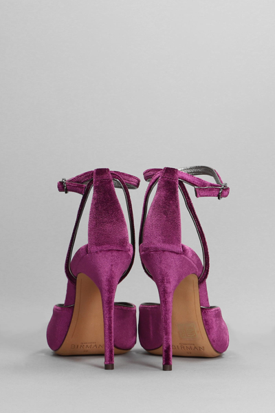 Shop Alexandre Birman Dominique 100 Sandals In Viola Velvet
