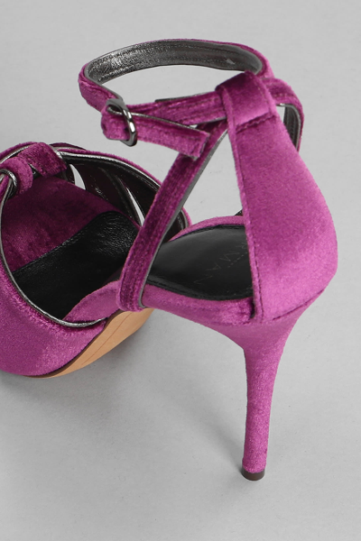Shop Alexandre Birman Dominique 100 Sandals In Viola Velvet