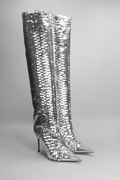 Shop Alexandre Vauthier High Heels Boots In Silver Leather