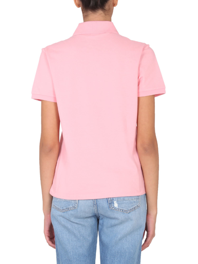 Shop Ps By Paul Smith Polo Shirt With Zebra Patch In Rosa