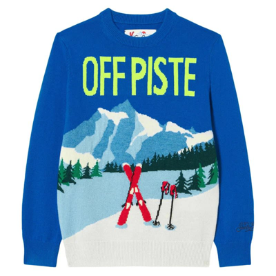 Shop Mc2 Saint Barth Sweater With Print In Blue