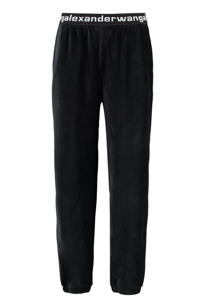 Shop Alexander Wang Velvet Trousers In Black
