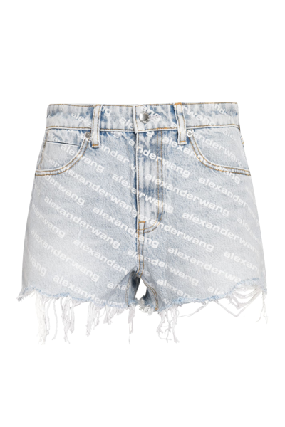 Shop Alexander Wang High-rise Cut-off Denim Shorts