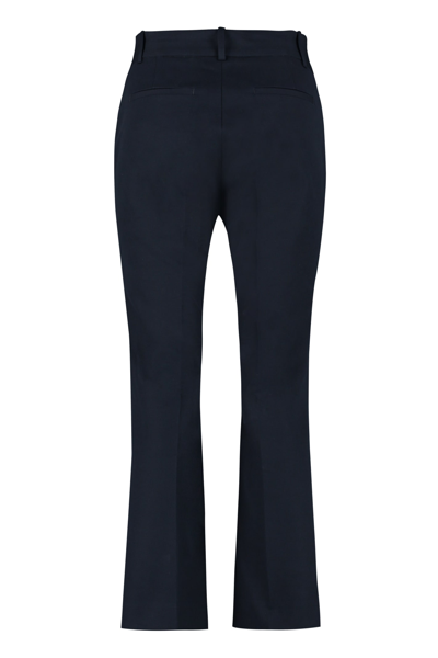 Shop Frame Cotton Cropped Trousers In Navy