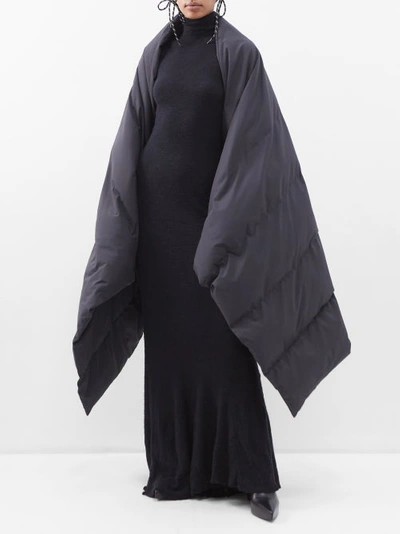 Balenciaga Puffa Blanket Cape In Charcoal | ModeSens