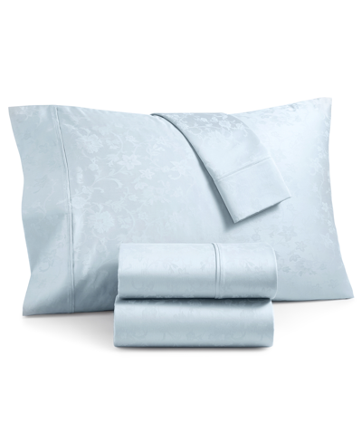 Shop Aq Textiles Bergen House Floral Vine 100% Certified Egyptian Cotton 1000 Thread Count 4 Pc. Sheet Set, King In Blue
