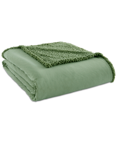 Shop Micro Flannel Reverse To Sherpa Blanket, King In Willow