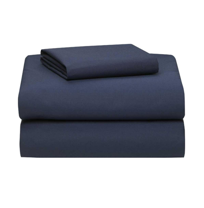 Shop Ocm 3-piece Supersoft Microfiber College Dorm Bed Sheet Set In Twin Xl In Navy
