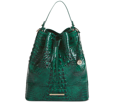Shop Brahmin Marlowe Melbourne Embossed Leather Shoulder Bag In Emerald