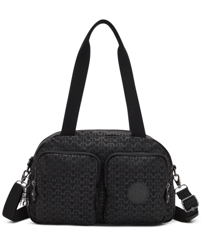 Shop Kipling Cool Defea Nylon Medium Convertible Shoulder Bag In Signature Emb