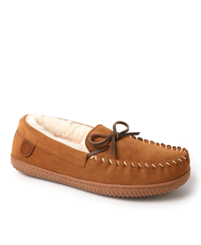 Shop Dearfoams Men's Nelson Bay Moccasin Shoes In Chestnut