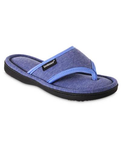 Shop Isotoner Signature Women's Jersey Cambell Thong Slippers In Navy Blue