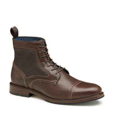 Shop Johnston & Murphy Men's Xc Flex Raleigh Cap Toe Shearling Boots In Mahogany