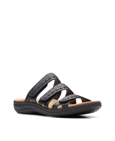 Shop Clarks Women's Collection Laurieann Cove Sandals In Black Leather