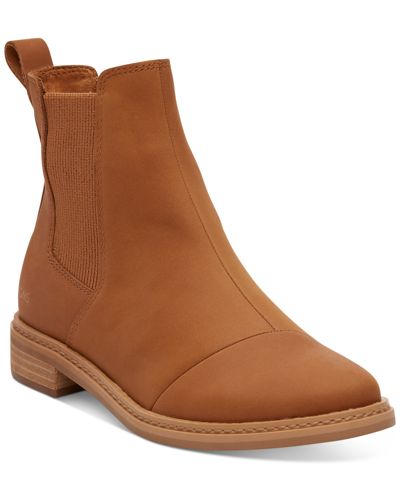Shop Toms Women's Charlie Pull-on Chelsea Booties Women's Shoes In Brown Sugar Leather