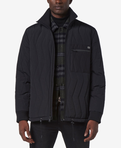 Shop Marc New York Men's Floyd Zig-zag Quilted Blouson Jacket In Black
