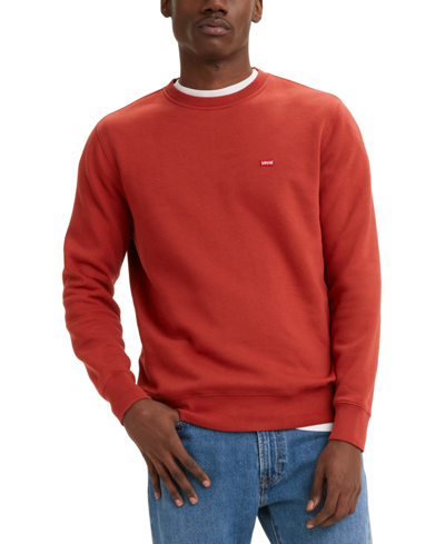 Levi's Men's Core Crew Regular Fit Long Sleeve Sweatshirt In Brick Red |  ModeSens