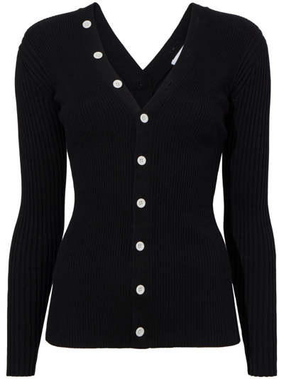 Shop Proenza Schouler White Label Fine-knit Cardigan In 黑色