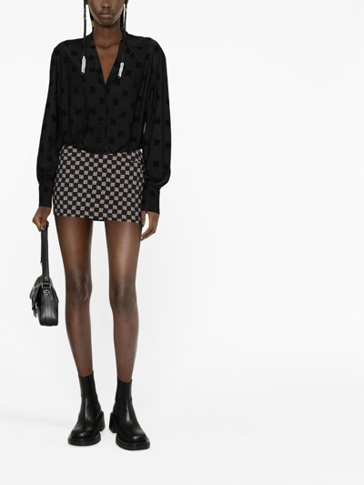 Shop Misbhv Logo-print Miniskirt In Black