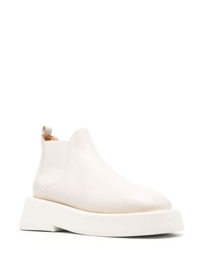 Shop Marsèll Mid-cut 50mm Ankle Boots In 白色